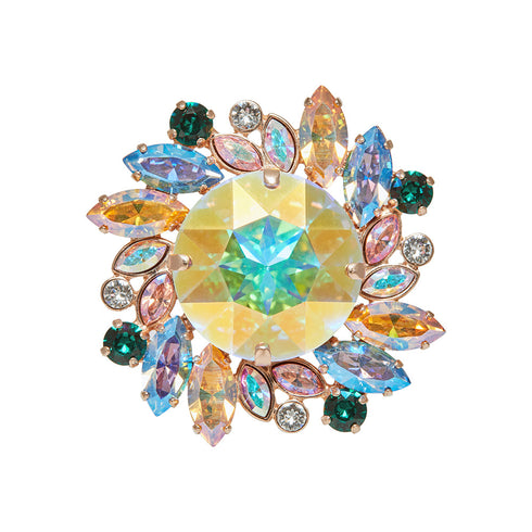Брошь "Юпитер (Aurora Borealis)" с кристаллами Swarovski™